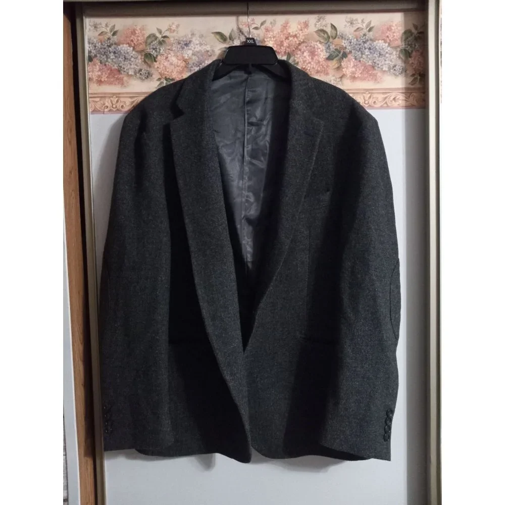 Kenneth Cole 46R Grey Wool Lined Casual Business Occasion Sport Jacket Blazer